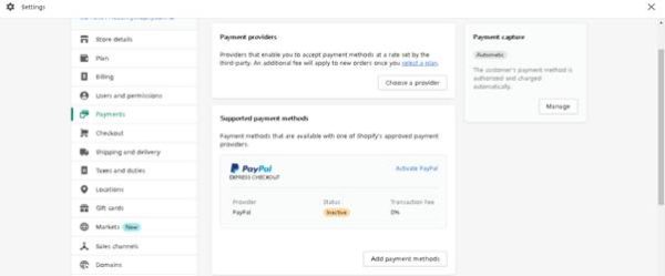 Shopify Payments Activation
